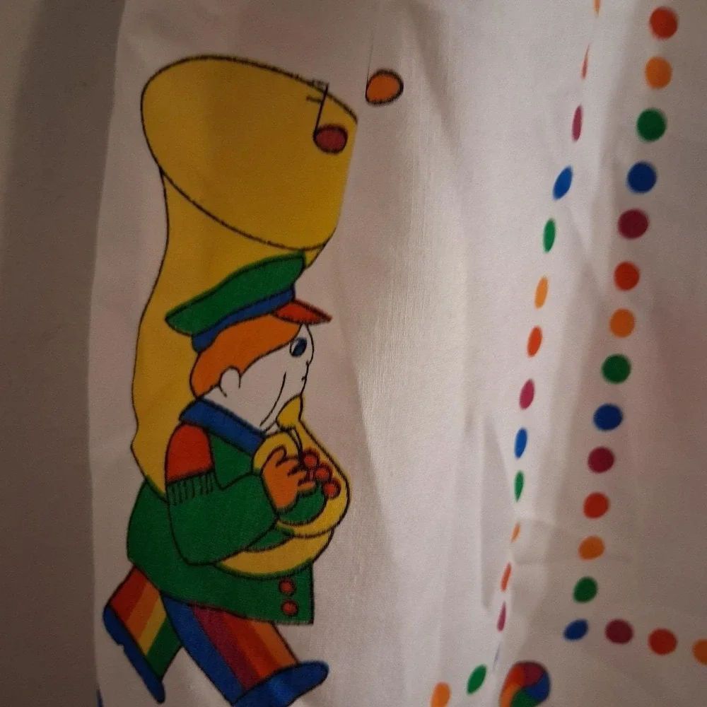Vintage 80s Rainbow Circus Clown Diaper‎ Stacker AOP EUC